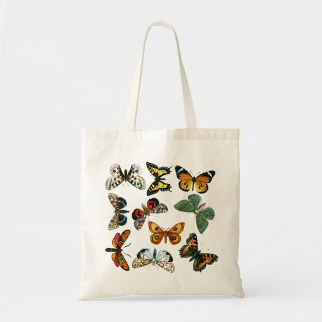 Tote Bag Collage des papillons de nuit et des papillons de  (Devant)