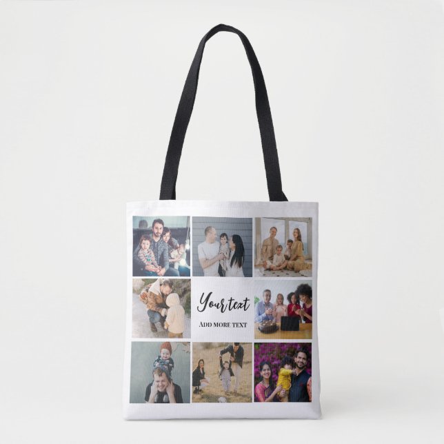 Tote Bag Collage familial moderne simple personnalisé (Devant)