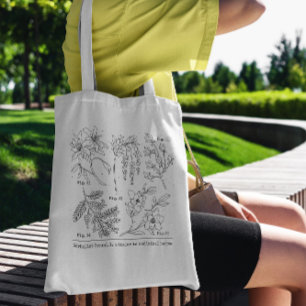 Tote Bag Collage floral botanique