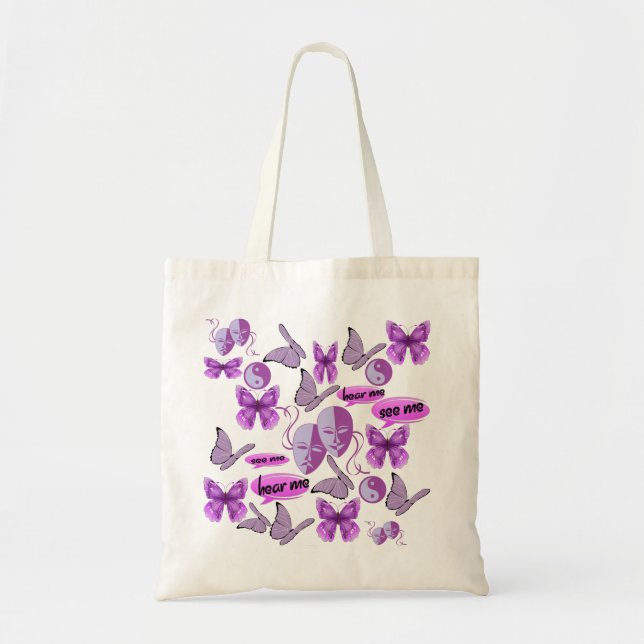 Tote Bag Collage invisible de maladie (Devant)