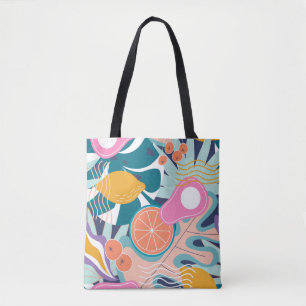 Tote Bag Collage moderne floral sans couture motif. Exposit