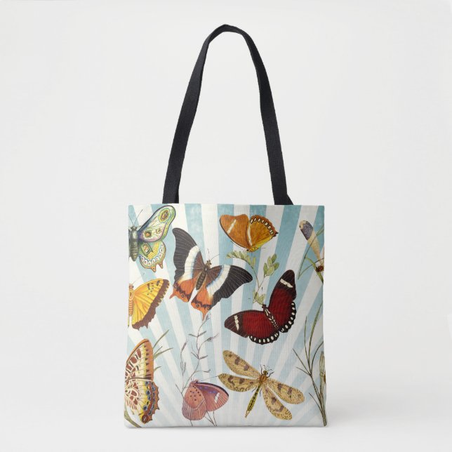 Tote Bag collage papillon vintage (Devant)