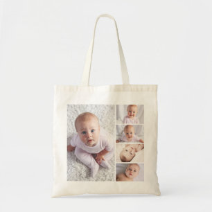 Tote Bag Collage photo de 5 petits-enfants personnalisés