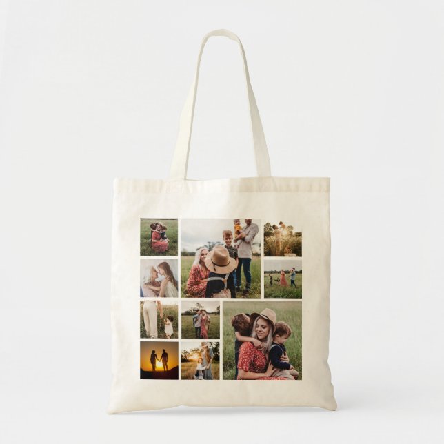 Tote Bag Collage photo de famille personnalisée (Devant)