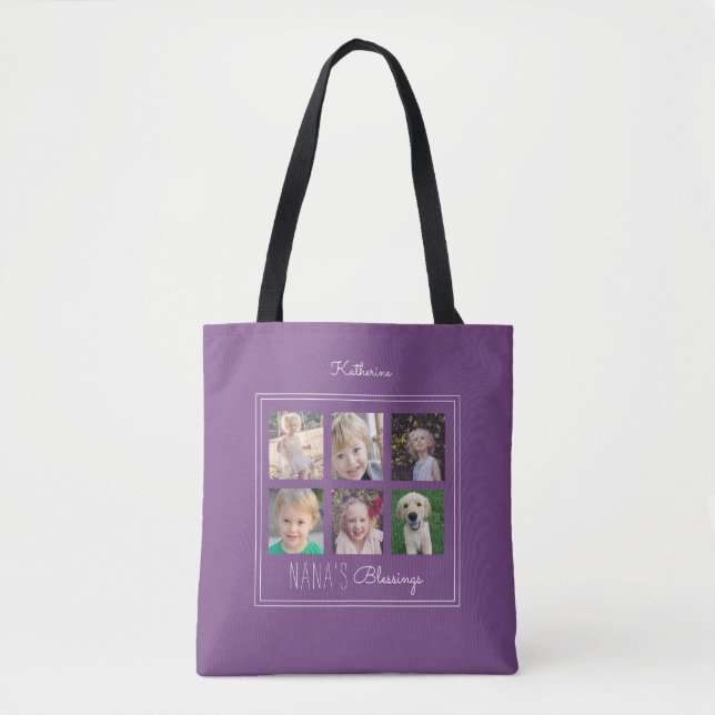 Tote Bag Collage photo de Nana's Blessings | Violet (Devant)