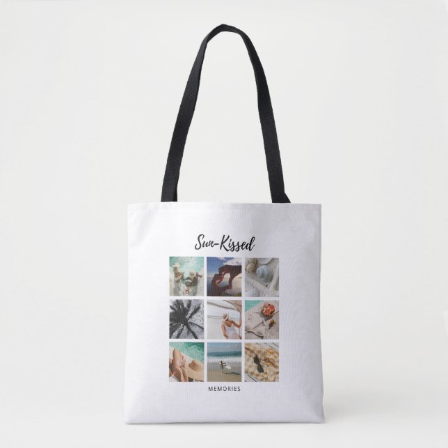 Tote Bag Collage photo de souvenirs baisés de soleil (Devant)