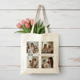 Tote Bag Collage Photo de Super-Héroïne Maman Moderne Perso