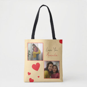 Tote Bag Collage photo moderne de Red Hearts