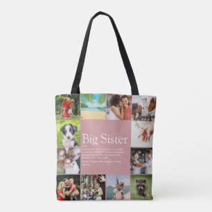Tote Bag Collage photo rose féminin et amusant Définition d