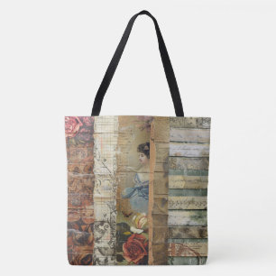 Tote Bag Collage rustique Vintage de journaux (9)