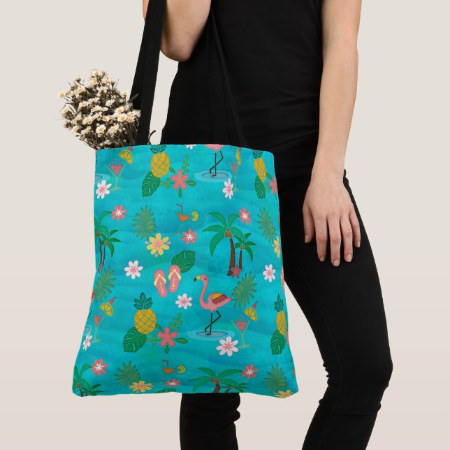 Tote Bag Collage tropical (De près)