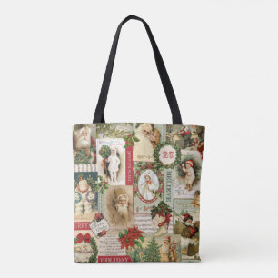 TOTE BAG COLLAGE VINTAGE DE NOËL