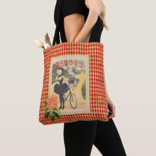 Tote Bag Collage vintage Phebus Woman & Cycle