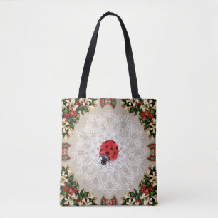 Tote Bag Collage vintage Retro avec dentelle et fleurs