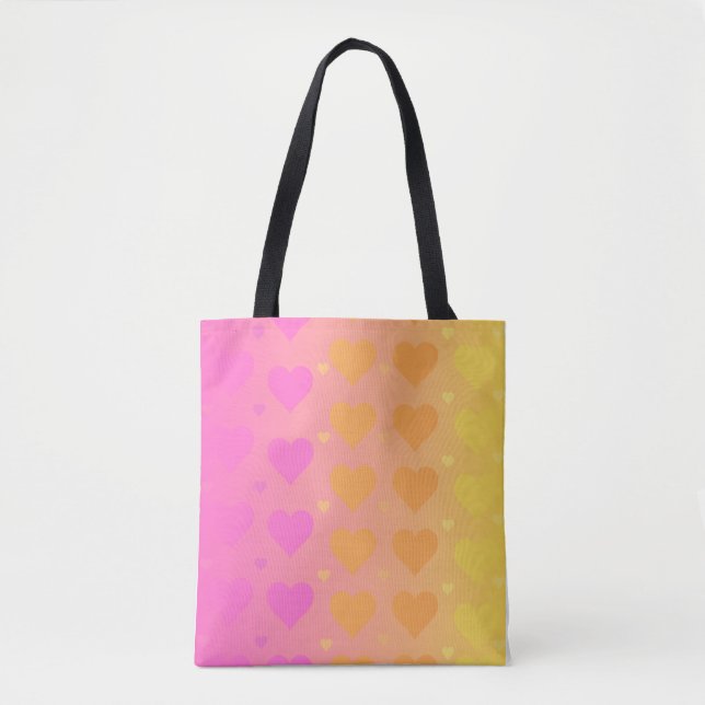 Tote Bag collants à cœur dégradé (Devant)