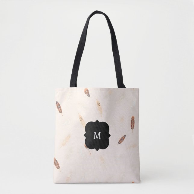 Tote Bag Collection Boho Populaire Luxe Plumes (Devant)