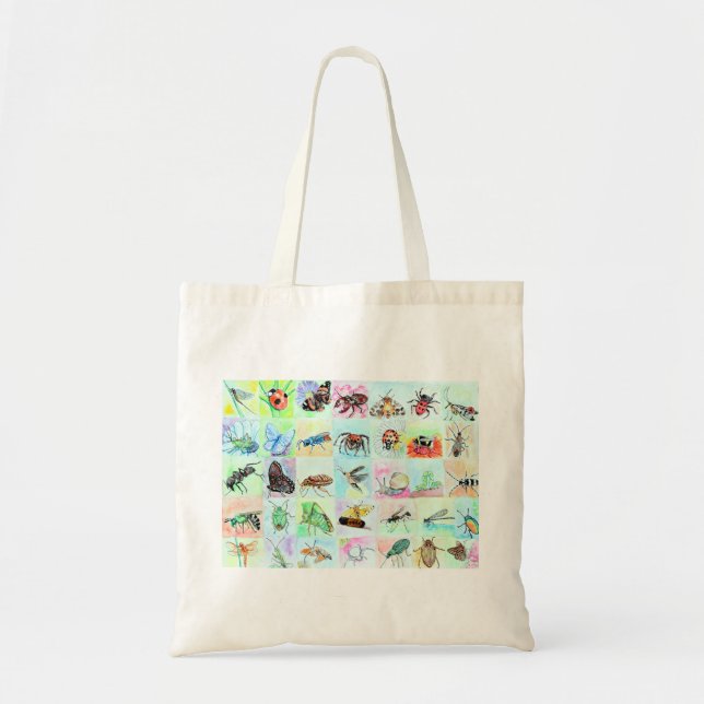 Tote Bag Collection de bogues d'été en aquarelle (Devant)