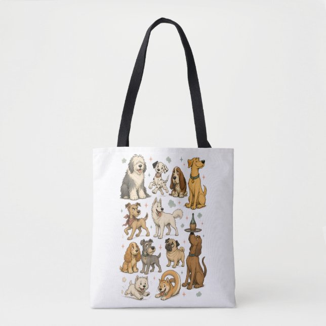 Tote Bag Collection de cliparts de races de chiens de dessi (Devant)