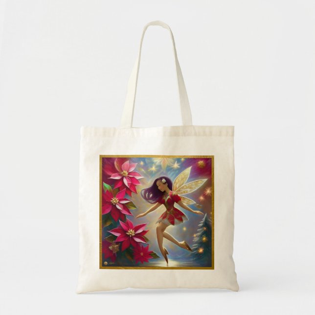 Tote Bag Collection de fées de Noël - Cheveux de prune droi (Devant)