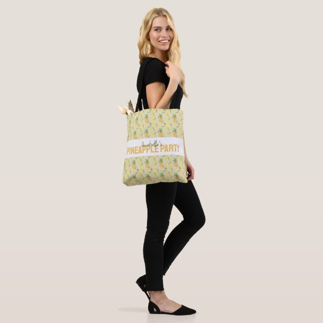 Tote Bag Collection de Motifs de paniers de fruits - Ananas (Sur le modèle)