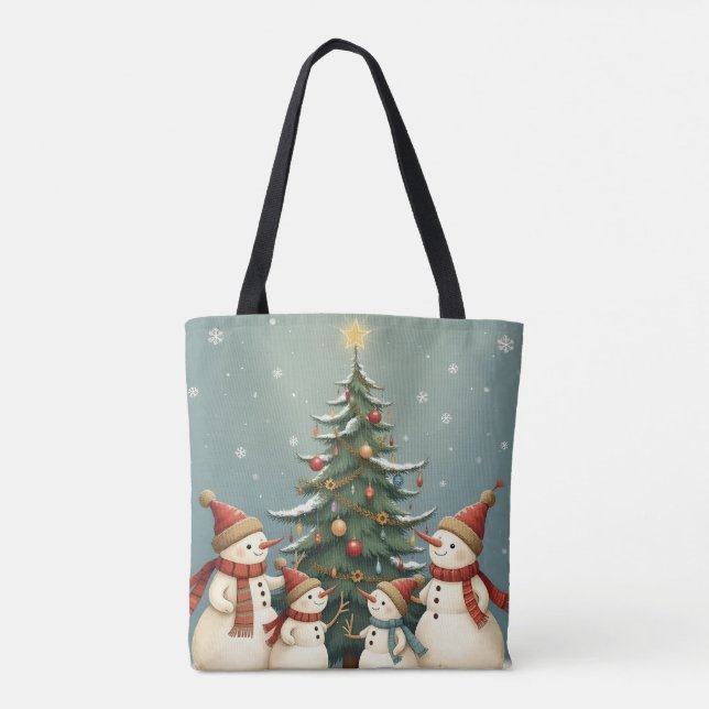 Tote Bag Collection de Noël de famille Festive Snowman (Dos)