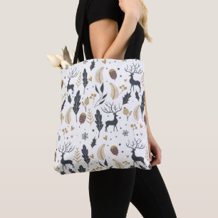 Tote Bag Collection de voeux de Noël pour les cerfs et les 