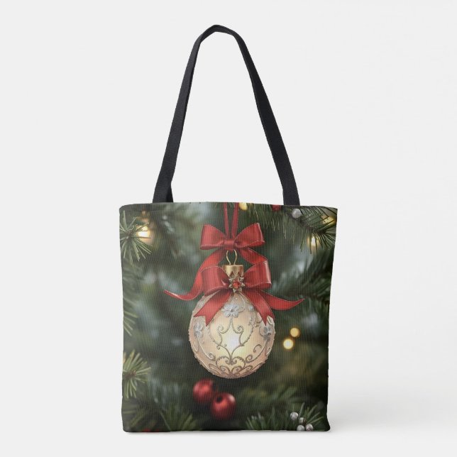 Tote Bag Collection élégante d'ornement de Noël avec Bow ro (Dos)