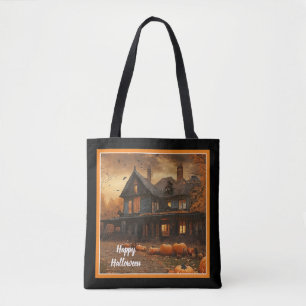Tote Bag Collection Halloween Citrouille Maison éffrayante