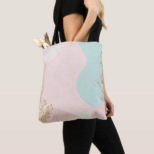 Tote Bag Collection Tendance Abstraite Rose Menthe