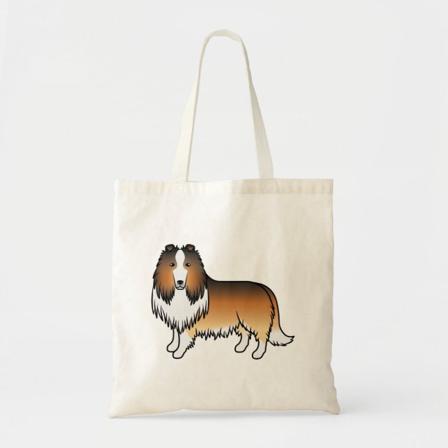 Tote Bag Colley Rough Sable Chien de Dessin Animé Mignon (Devant)