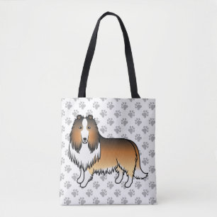 Tote Bag Colley Rough Sable Chien de Dessin Animé Mignon &