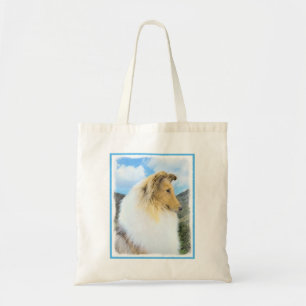 Tote Bag Collie en Montagne (Rough) Peinture - Chien Art