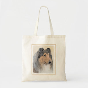 Tote Bag Collie (Rough) Peinture - Cute Original Chien Art