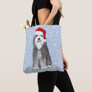 Tote Bag Collie Vacances Jolie Chien Noël