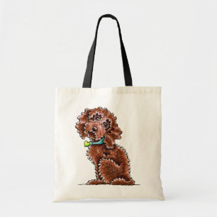 Tote Bag Collier de coeur de Cockapoo de chocolat