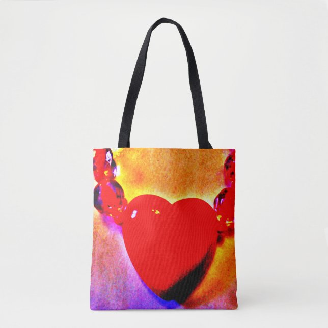 Tote Bag Collier de coeur rouge (Devant)