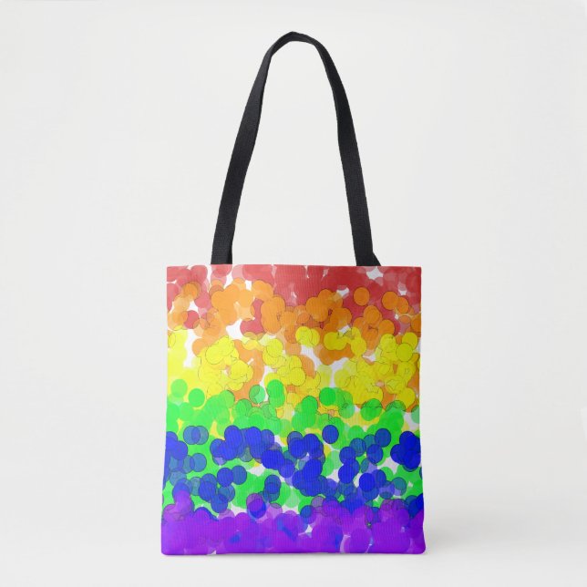 Tote Bag Collier Drapeau gay pride Bokeh (Devant)
