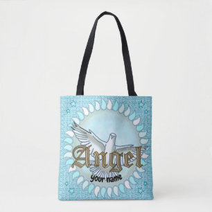 Tote Bag Colombe Ange Bleu Chrétien