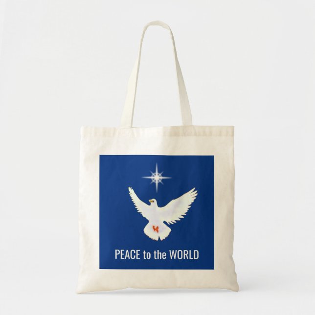 Tote Bag Colombe de la paix avec texte modifiable (Devant)