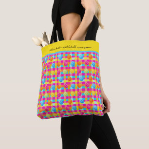 Tote Bag Color Pop à pois avec texte