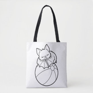 Tote Bag Color Your Own Cute Bat Beach Ball Summerween