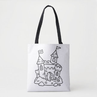 Tote Bag Color Your Own Spooky Sandcastle Ghost Summer