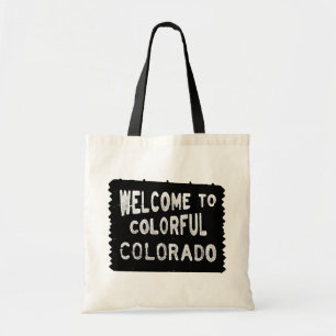 Tote Bag Colorado coloré noir signe d'accueil