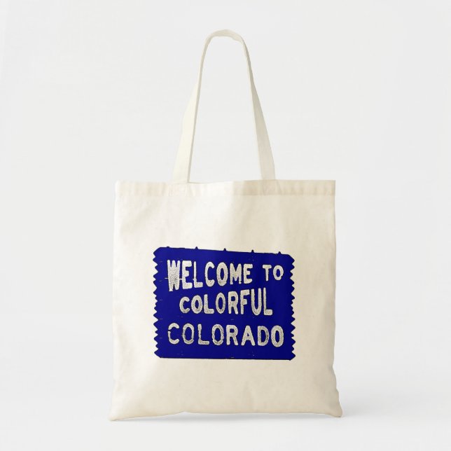 Tote Bag Colorado coloré panneau bleu d'accueil (Devant)