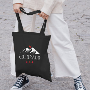 Tote Bag Colorado cool USA Monts avec Star Dark Color
