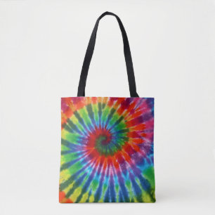 Tote Bag Colorant de la cravate 60s de paix de hippie rétr