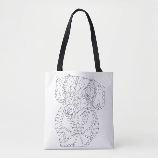 Tote Bag Coloration adulte colorable d'art abstrait de (Devant)