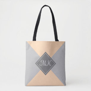 Tote Bag Colorbloc de couleur gris et de la pêche légère mo