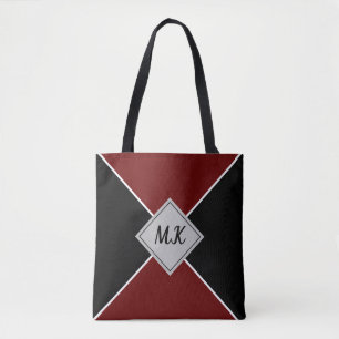 Tote Bag Colorbloc noir et rouge profond Monogramme