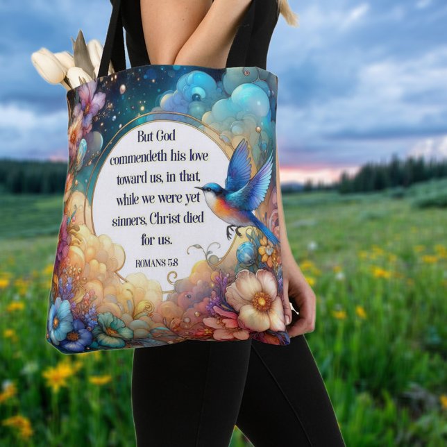 Tote Bag Coloré Art Nouveau Bible Verse Christian (Créateur téléchargé)